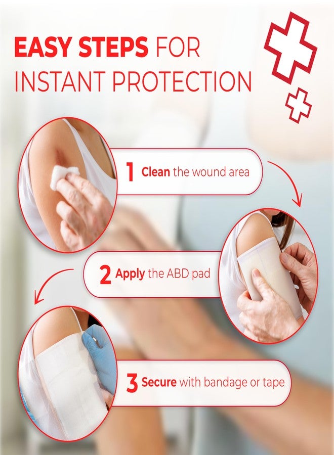 Ever Ready First Aid Sterile 8" x 10" Combine (ABD) Pads – Highly Absorbent Design for Large Wounds, Individually Wrapped for Easy Use, Ideal for First Aid Kits and Emergency Response – 36 Count - Image 5